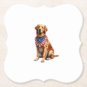 Klassiek patriottisch goud retriever vintage shirt kartonnen onderzetters