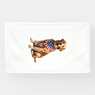 Klassiek Patriottisch Goud Retriever Vintage T-shi Spandoek