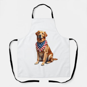 Klassiek patriottisch gouden retriever vintage shi schort