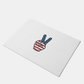 Klassiek patriottisch vredesteken hand vector ontw deurmat (Schuin)