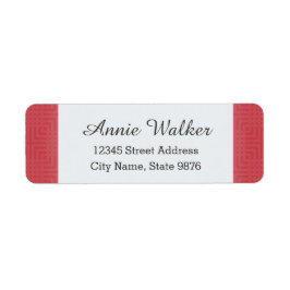 Klassiek patroon - Crimson Red - Aangepast Etiket