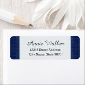 Klassiek patroon -Marine blauw- retouradres Etiket (Insitu)