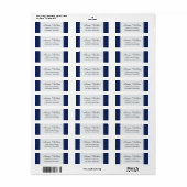 Klassiek patroon -Marine blauw- retouradres Etiket (Full Sheet)