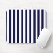Klassiek patroon met navyblauwe en witte strepen muismat (Met muis)