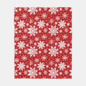 Klassiek patroon rood/wit Snowflake Fleece Deken (Voorkant)