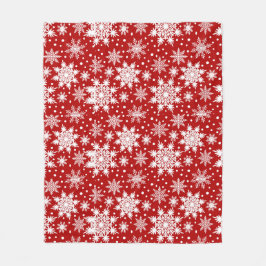 Klassiek patroon rood/wit Snowflake Fleece Deken
