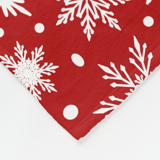 Klassiek patroon rood/wit Snowflake Fleece Deken (Hoek)