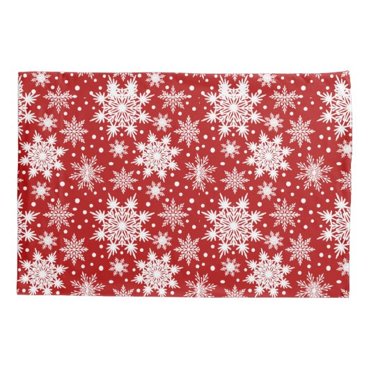 Klassiek patroon rood/wit Snowflake Kussensloop (Achterkant)