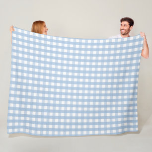Klassiek patroon van blauw en wit geruit fleece deken