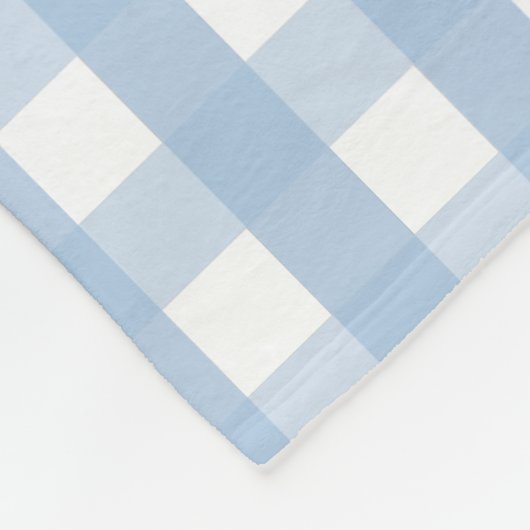 Klassiek patroon van blauw en wit Gingham Fleece Deken (Hoek)