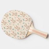 Klassiek patroon van kleine konijnengezichtjes met tafeltennisbatje (Zijkant)