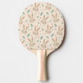 Klassiek patroon van kleine konijnengezichtjes met tafeltennisbatje (Voorkant)