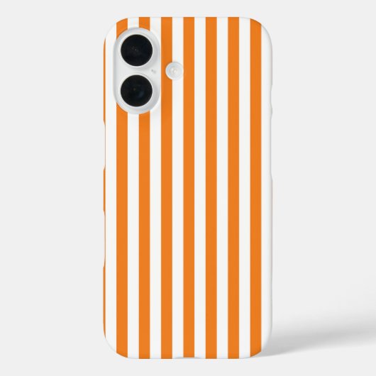 Klassiek patroon van oranje en witte verticale str Case-Mate iPhone case (Achterkant)