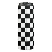 Klassiek patroon zwart-wit gecheckt thermosbeker (Achterkant)