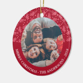 Klassiek patroonMerry-kerstfotoversiering Keramisch Ornament (Links)