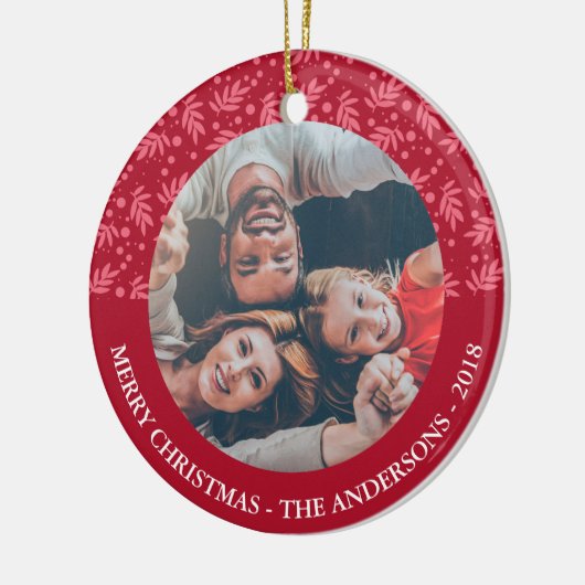 Klassiek patroonMerry-kerstfotoversiering Keramisch Ornament (Links)