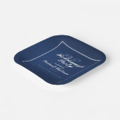 Klassiek pensioen golf thema blauw wit papieren bordje (Gebogen)