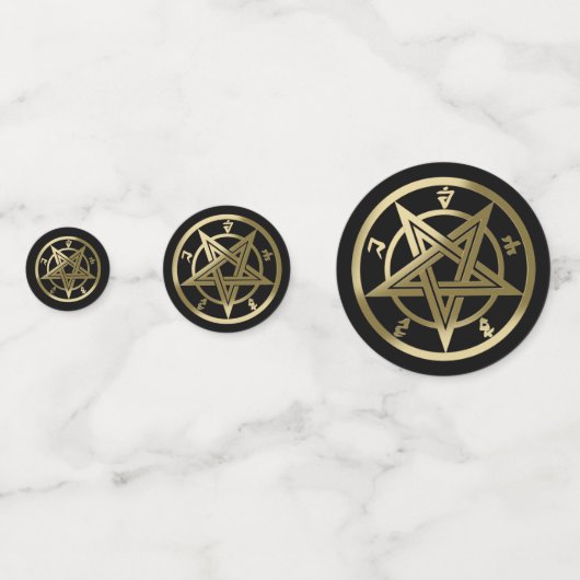 Klassiek pentagramsymbool confetti (Achterkanten)