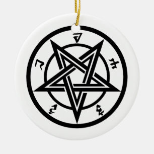 Klassiek pentagramsymbool keramisch ornament