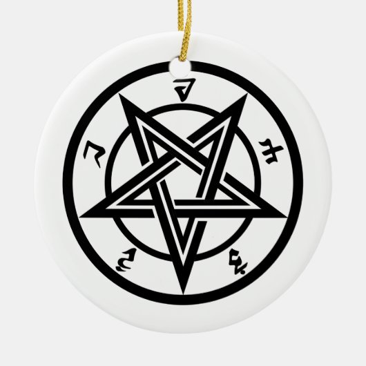 Klassiek pentagramsymbool keramisch ornament (Voorkant)