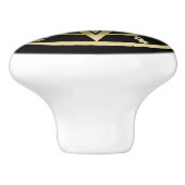 Klassiek pentagramsymbool keramische knop (Zijkant)