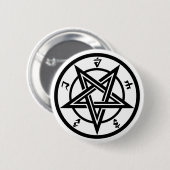 Klassiek pentagramsymbool ronde button 5,7 cm (Voorkant /achterkant)