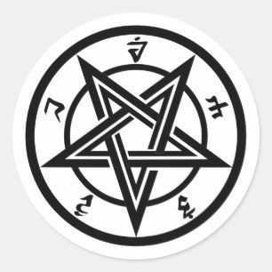 Klassiek pentagramsymbool ronde sticker
