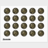 Klassiek pentagramsymbool ronde sticker (Vel)