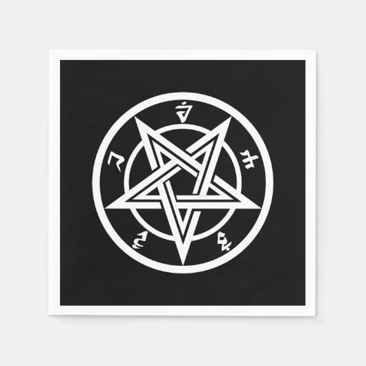 Klassiek pentagramsymbool servet (Voorkant)