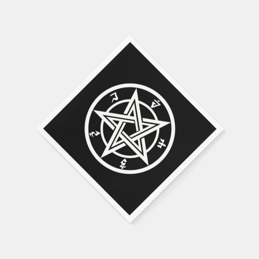 Klassiek pentagramsymbool servet (Hoek)