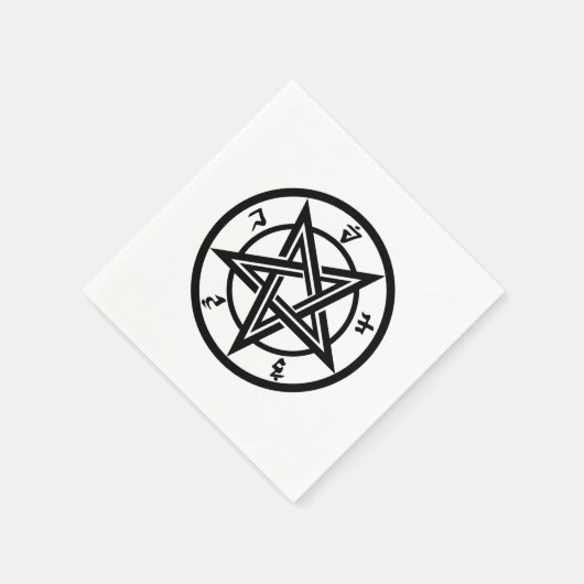 Klassiek pentagramsymbool servet (Hoek)