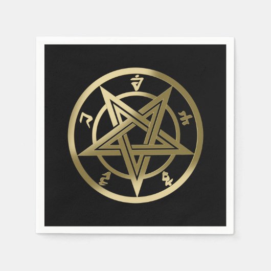 Klassiek pentagramsymbool servet (Voorkant)
