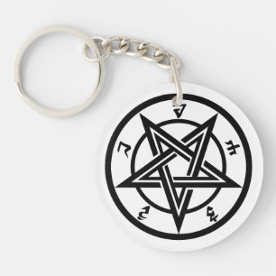Klassiek pentagramsymbool sleutelhanger