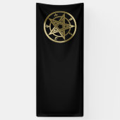 Klassiek pentagramsymbool spandoek (Verticaal)