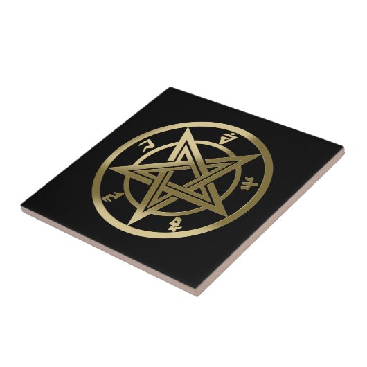 Klassiek pentagramsymbool tegeltje (Zijkant)