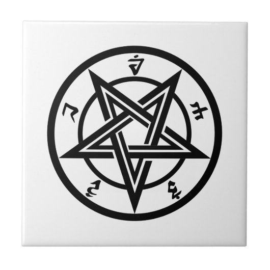 Klassiek pentagramsymbool tegeltje (Voorkant)