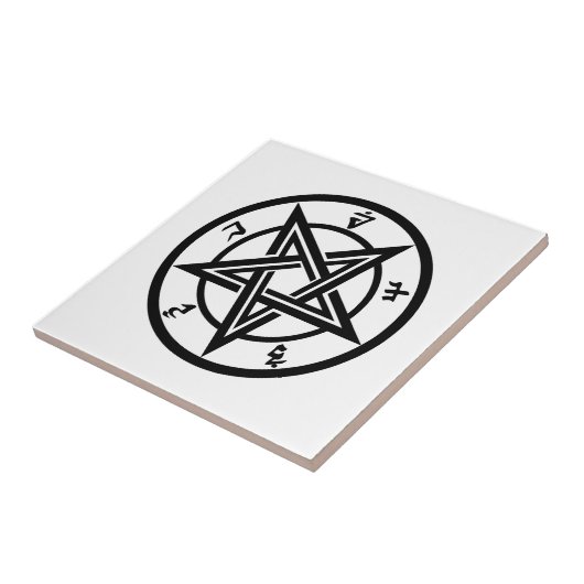 Klassiek pentagramsymbool tegeltje (Zijkant)