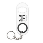 Klassiek Persoonlijk Bruidsjonker Monogram en Naam Mini Flessenopener (Voorkant)