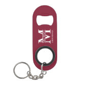 Klassiek Persoonlijk Bruidsjonker Monogram en Naam Mini Flessenopener (Voorkant)