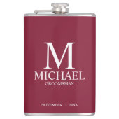 Klassiek Persoonlijk Op Maat Gemaakte Monogram en Heupfles (Voorkant)