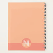 Klassiek perzik roze geometrisch modern monogram planner (Achterkant)