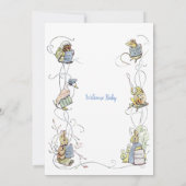 Klassiek Peter de Konijn Baby shower Uitnodiging (Achterkant)