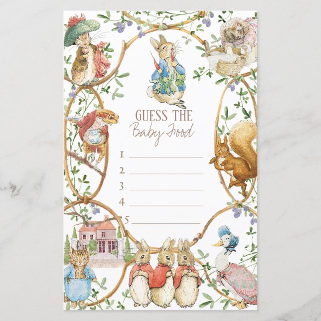 Klassiek Peter de Konijn Raad de Baby Food Game (Voorkant)