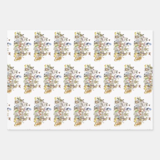 Klassiek Peter het Konijn Verjaardagsfeest Inpakpapier Vel (Voorkant 2)