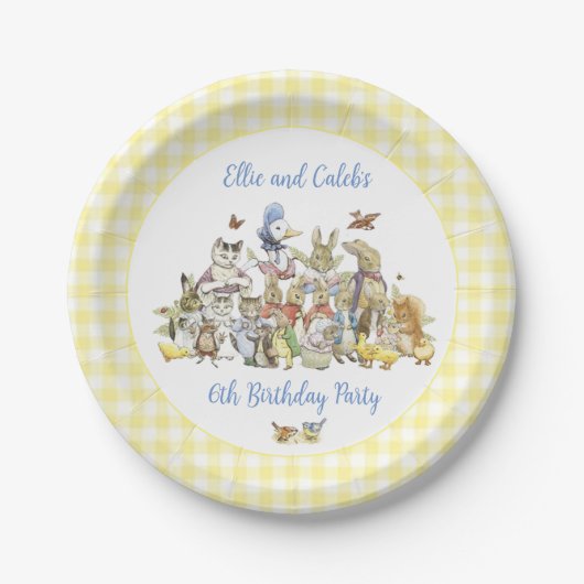 Klassiek Peter het Konijn Verjaardagsfeest Papieren Bordje (Voorkant)
