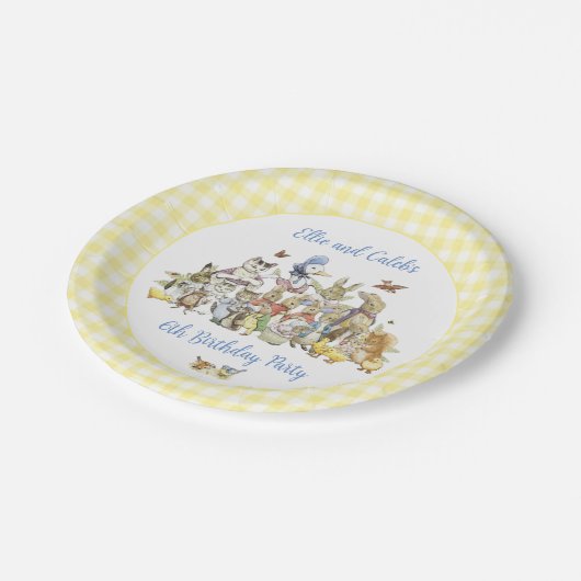 Klassiek Peter het Konijn Verjaardagsfeest Papieren Bordje (Gekanteld)