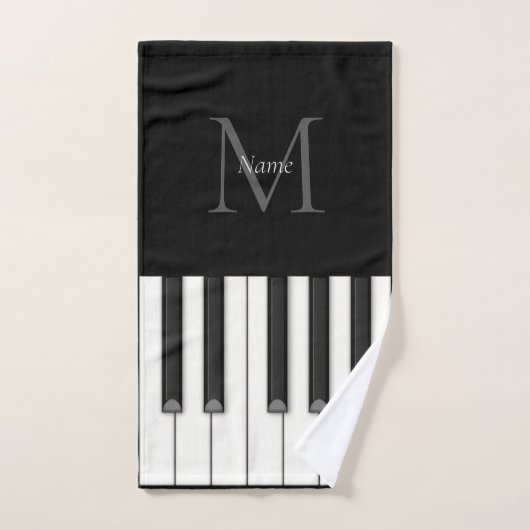 Klassiek piano toetsenbord monogram bad handdoek (Handdoek)