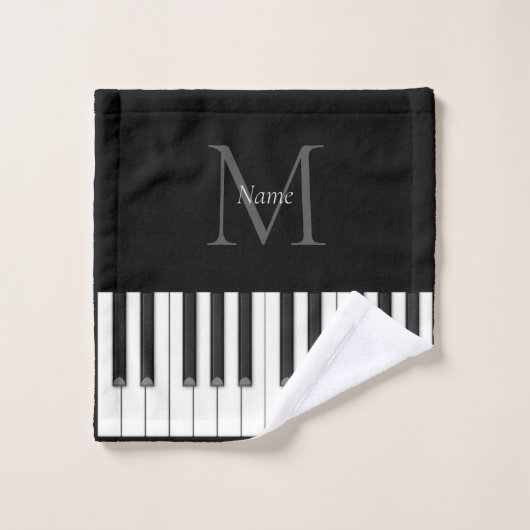 Klassiek piano toetsenbord monogram bad handdoek (Wasdoekje)