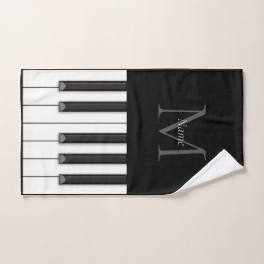 Klassiek piano toetsenbord monogram bad handdoek (Handdoek)