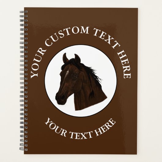 Klassiek pictogram Paardenaangepaste tekst Logo Planner (Voorkant)